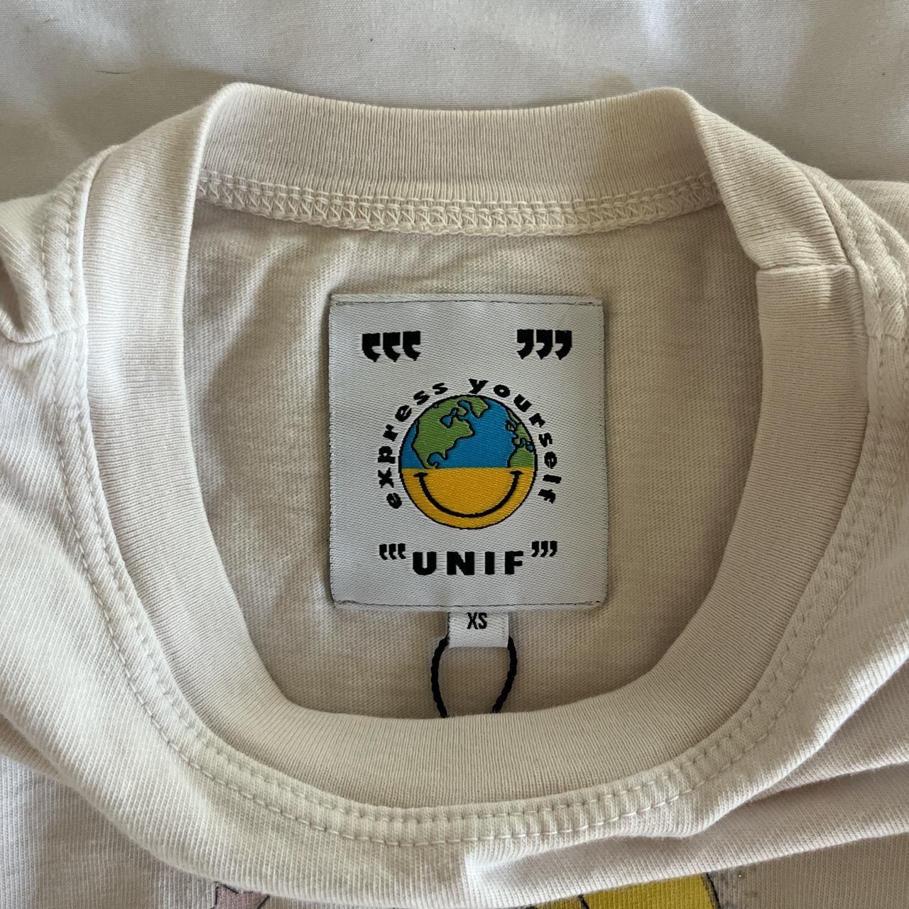 unif mayu’s lullaby baby tee color vintage white,... - Depop