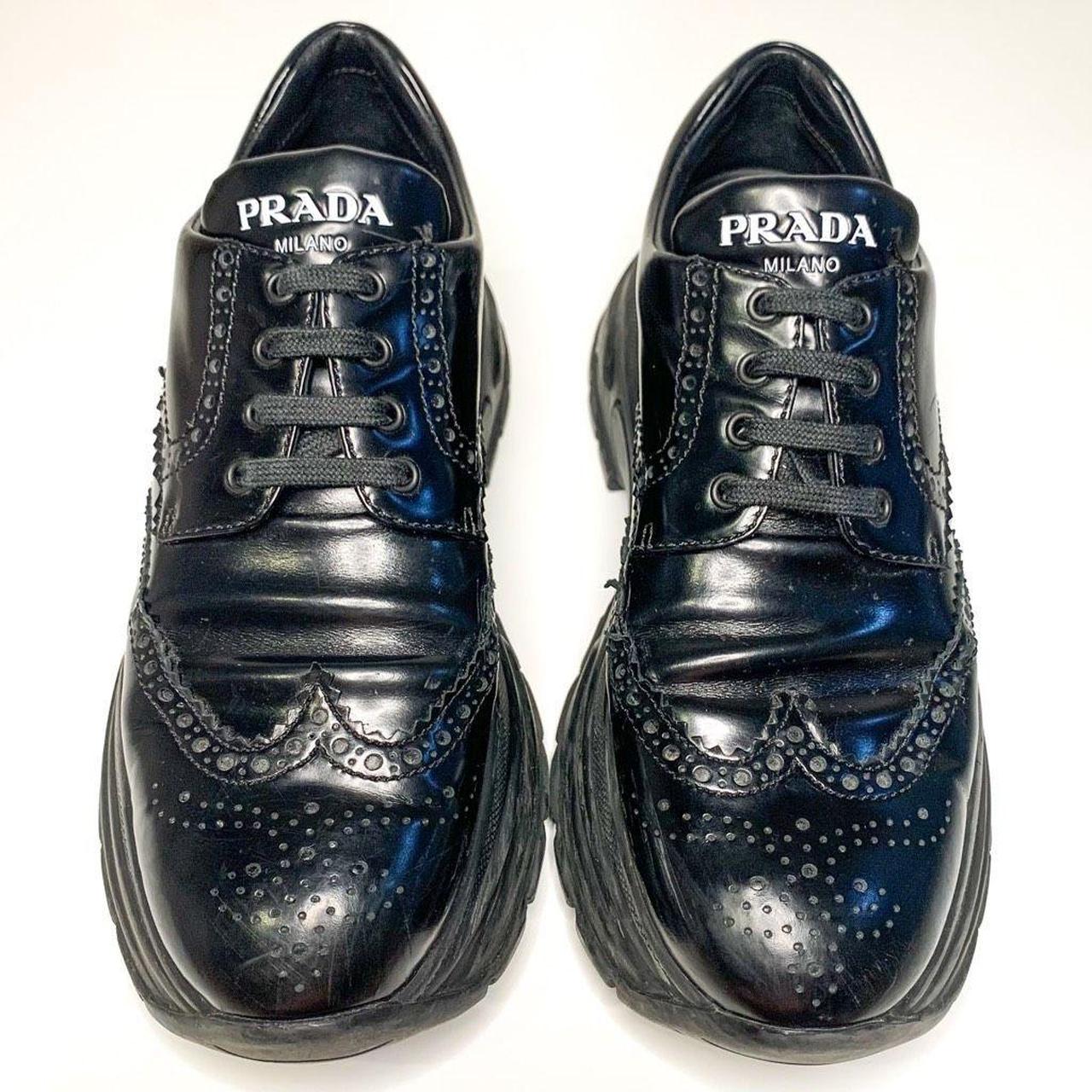 Prada Lace Up Sneaker Leather Platform EU 41 US 11