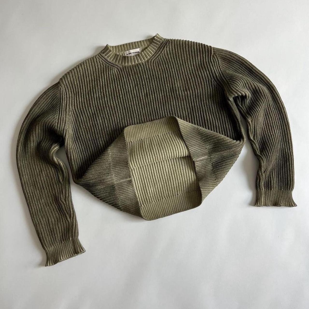 KTWO STUDIOS GREEN FISHERMAN KNIT SIZE LARGE worn... Depop