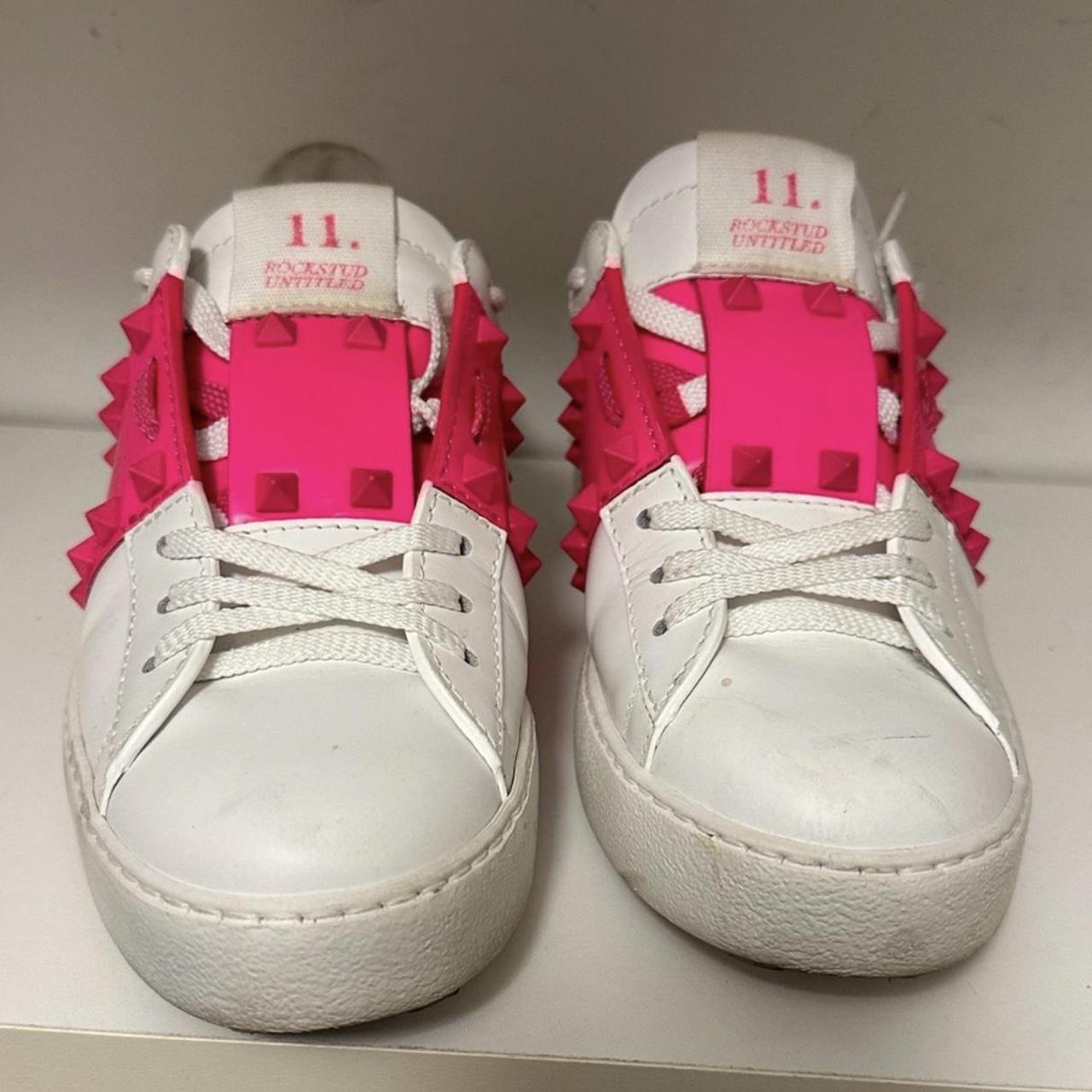 Valentino pink clearance and white trainers