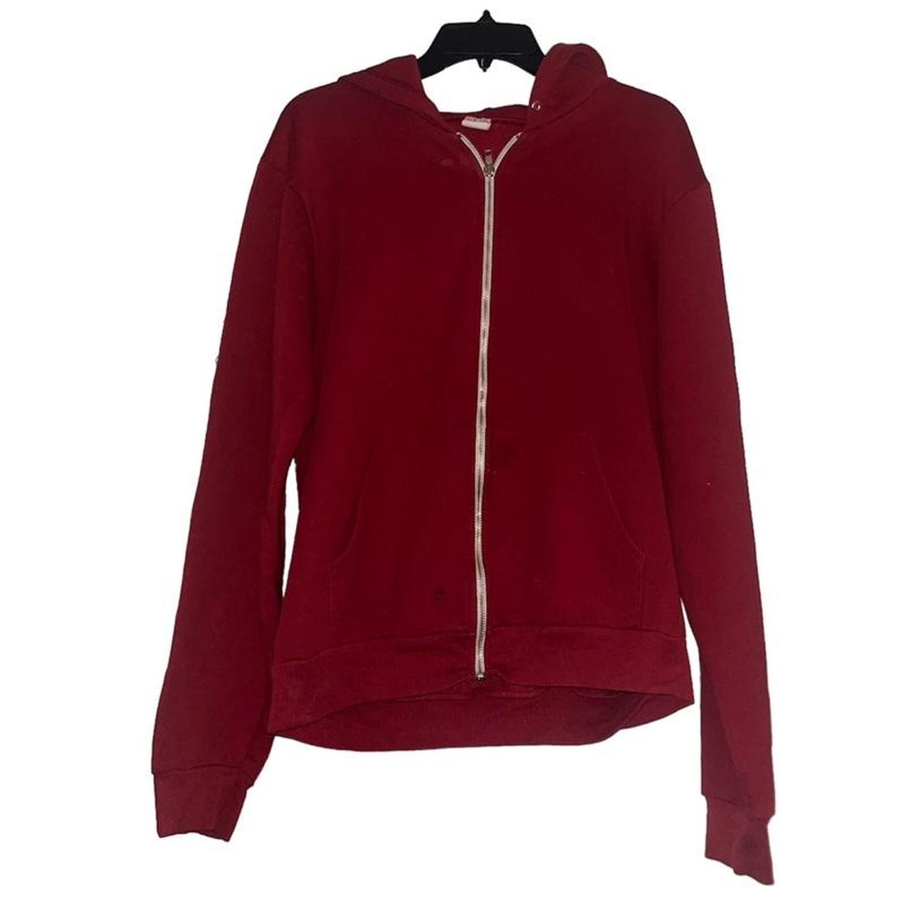 Red F497 American Apparel zip up hoodie Size M A... Depop