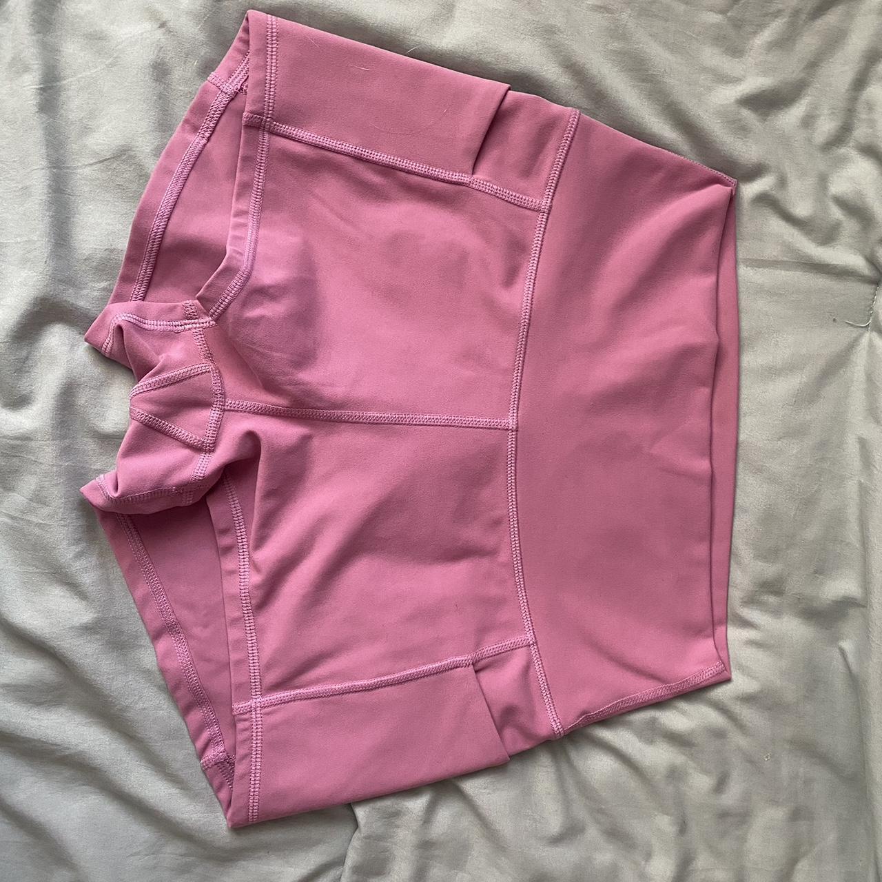 bubble gum pink gym shorts fit size small thick... - Depop