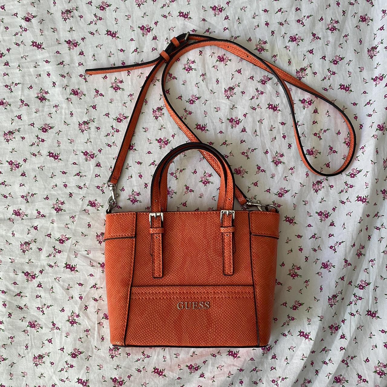 Guess Handbag Guess Tasche Pink Orange Buy GUESS Basket Weave