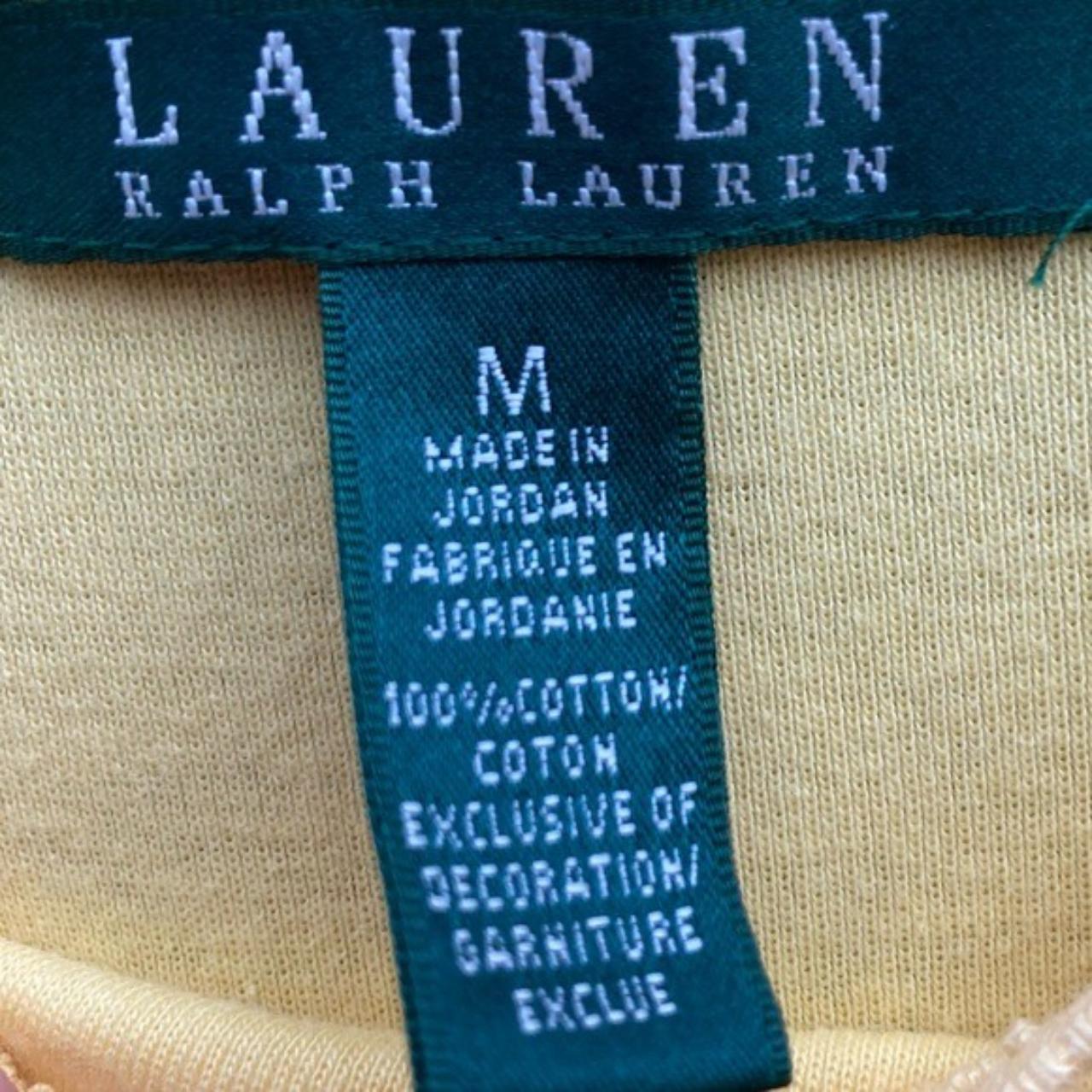 LAUREN RALPH LAUREN YELLOW TOP SIZE MEDIUM 3/4... - Depop