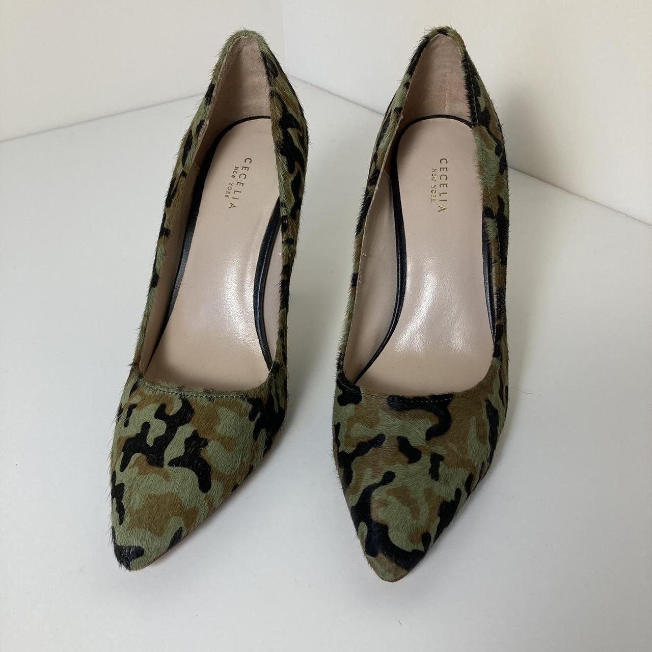 Cecelia New selling York Furry Camo Leather Heels size 7