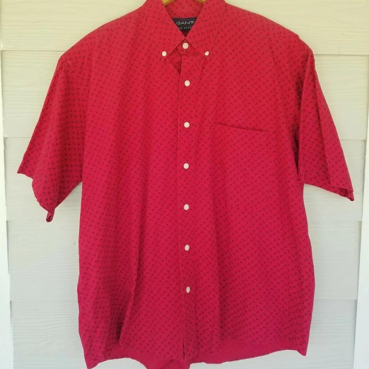 GANT Men's Red and Blue Shirt