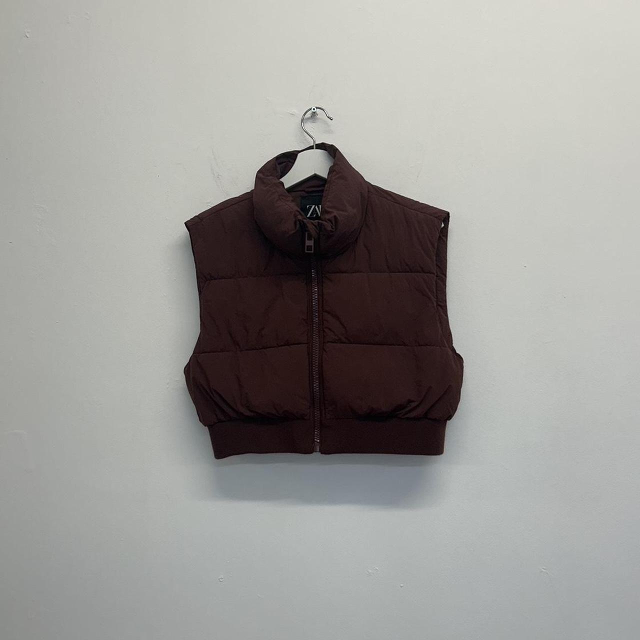 ZARA cropped puffer gilet hand-dyed by us! We Depop