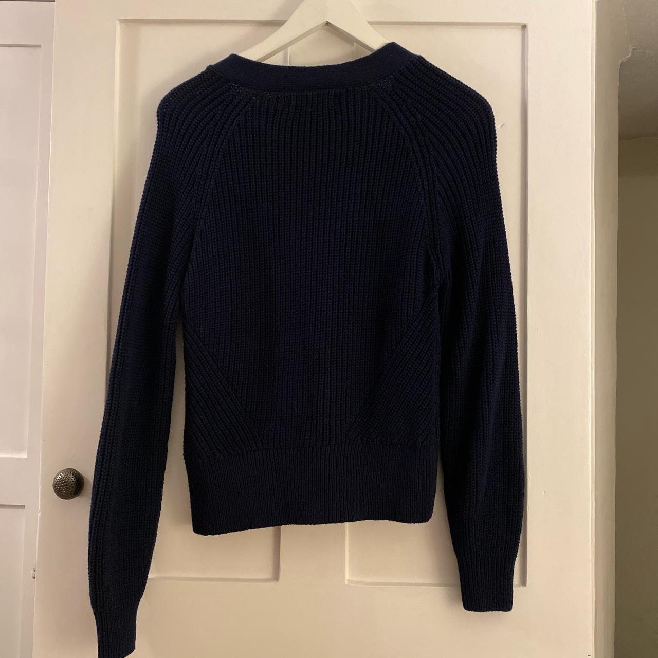 Marks & Spencer Women's Navy and White Cardigan | Depop