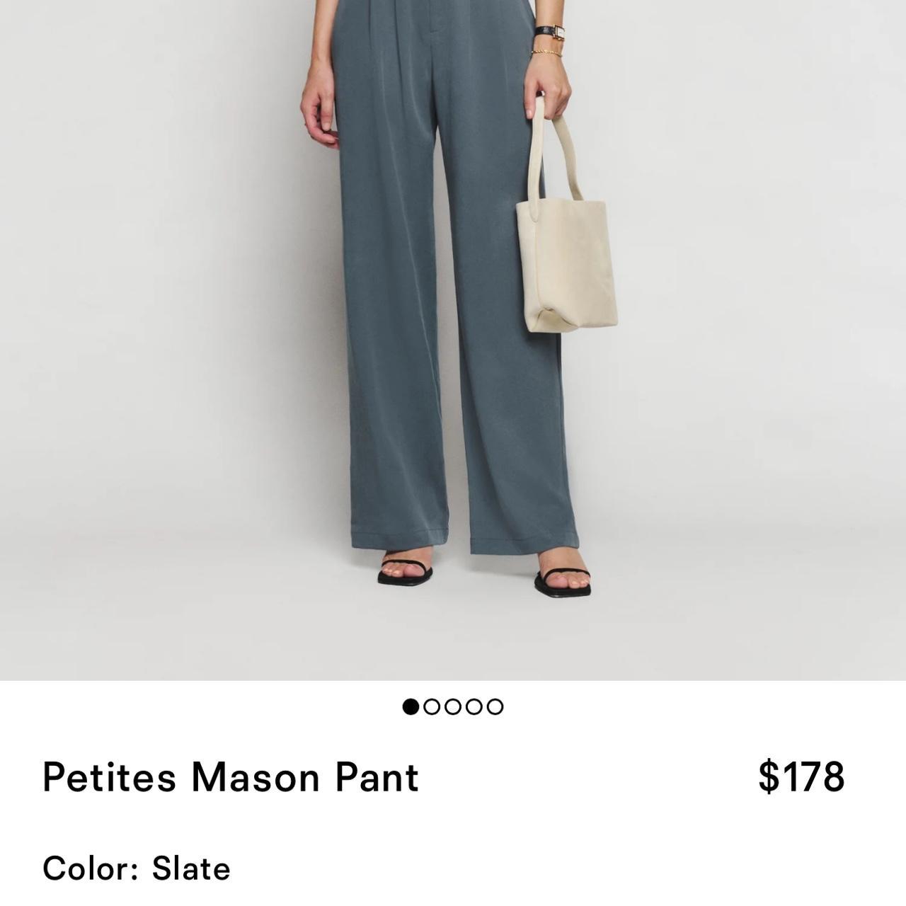 Reformation Mason petite pants in Slate. Brand new