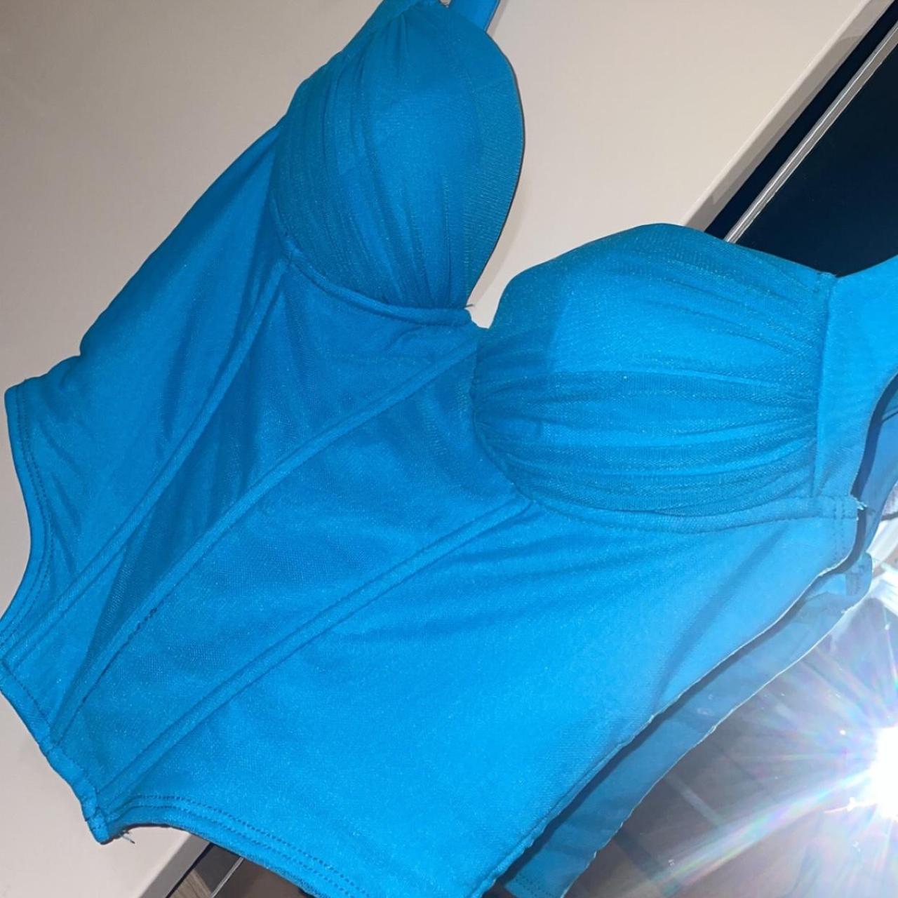 SHEIN blue bust corset top Only worn to try on Size XS Depop