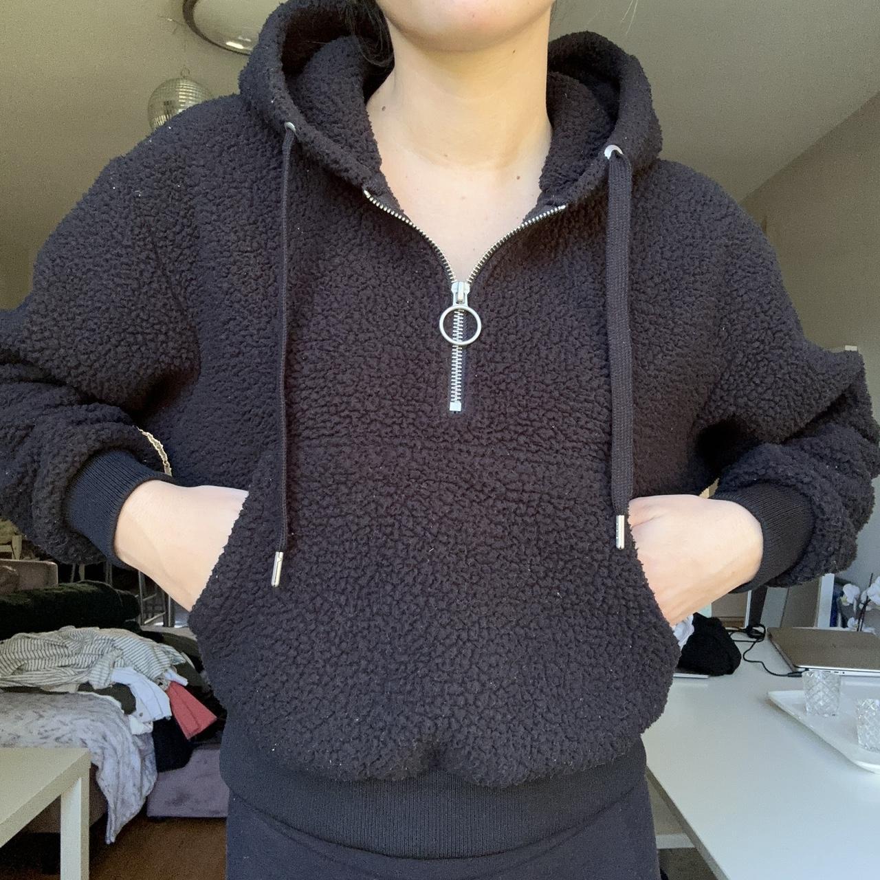 Black teddy hoodie online women's