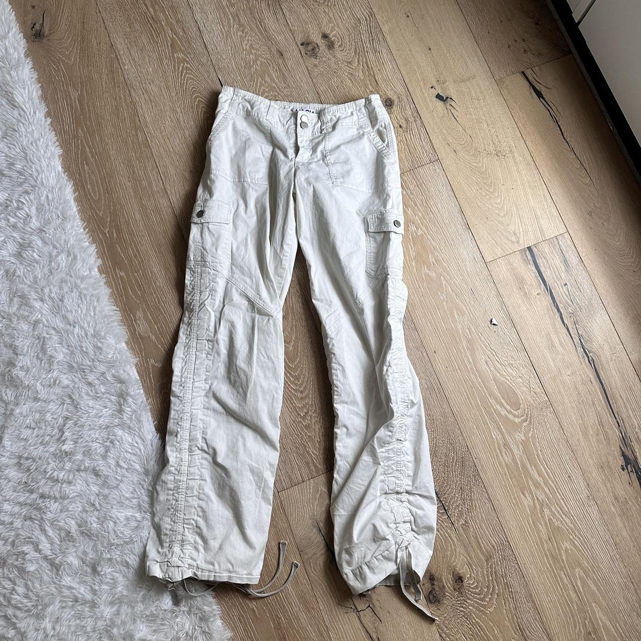 white iamgia cargo pants low rise fit cargopants... Depop