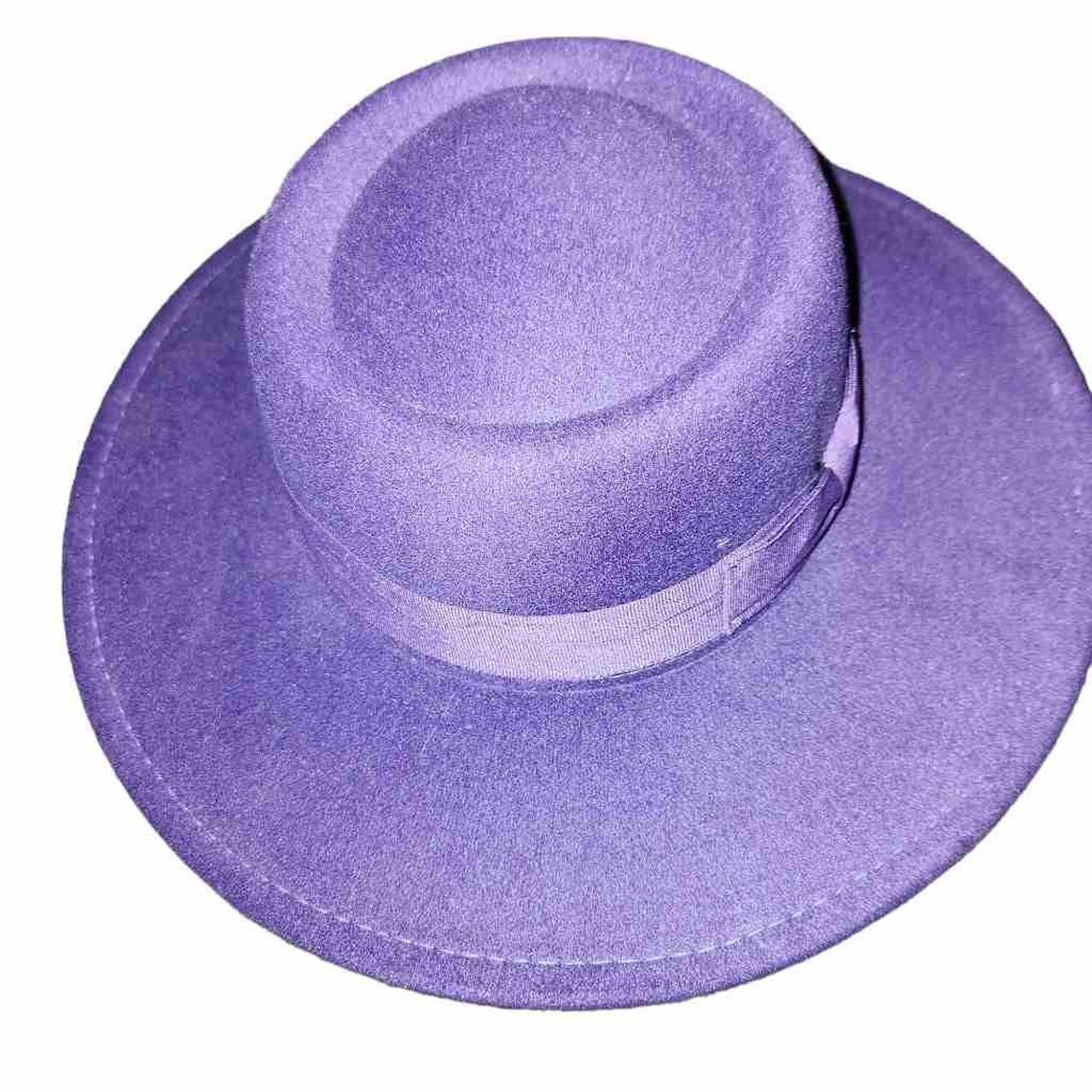 Purple cheap boater hat