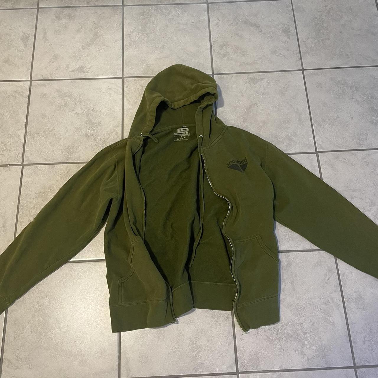 GREEN ZIP UP JACKET SIZE M Depop