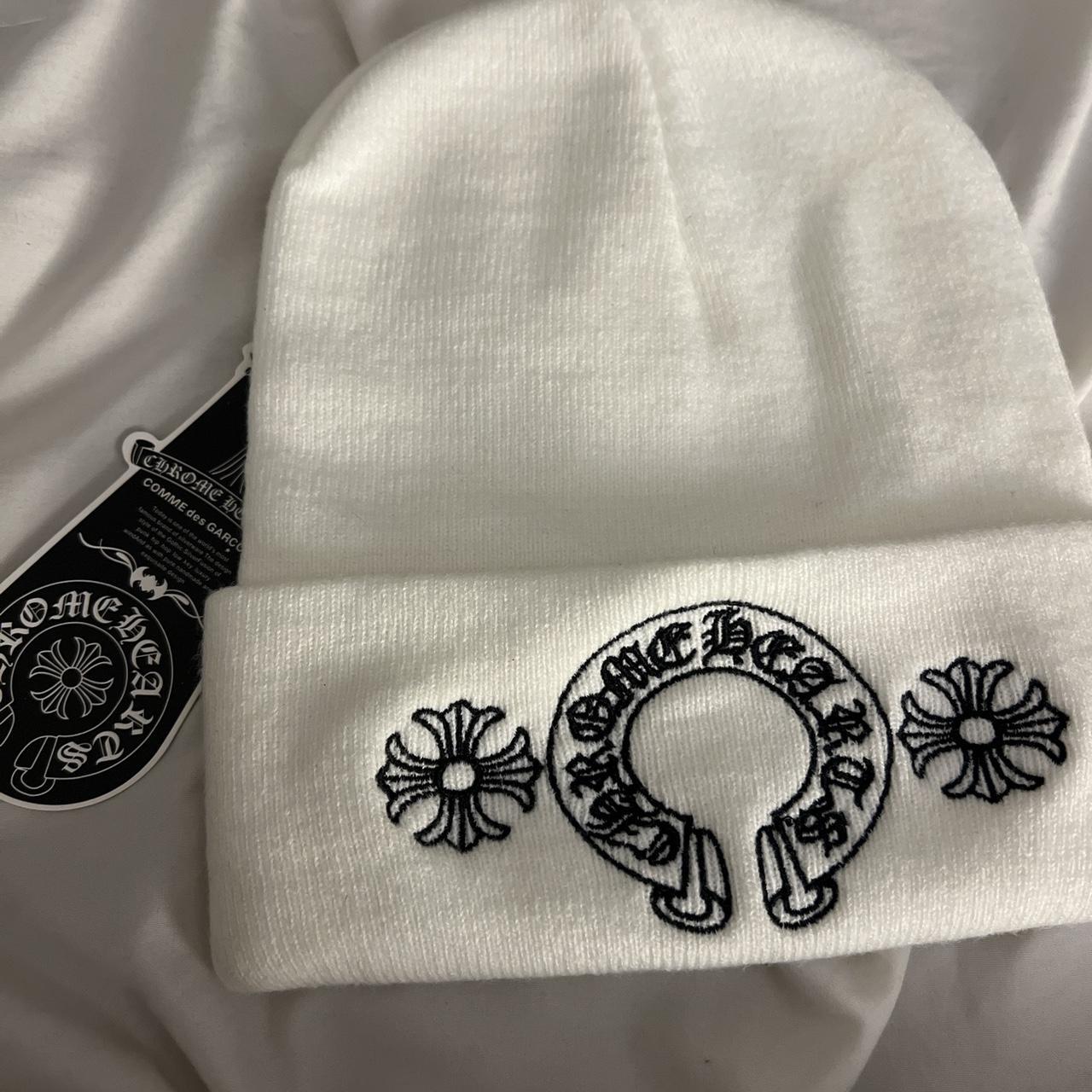 White Chrome Hearts beanie Open to any - Depop