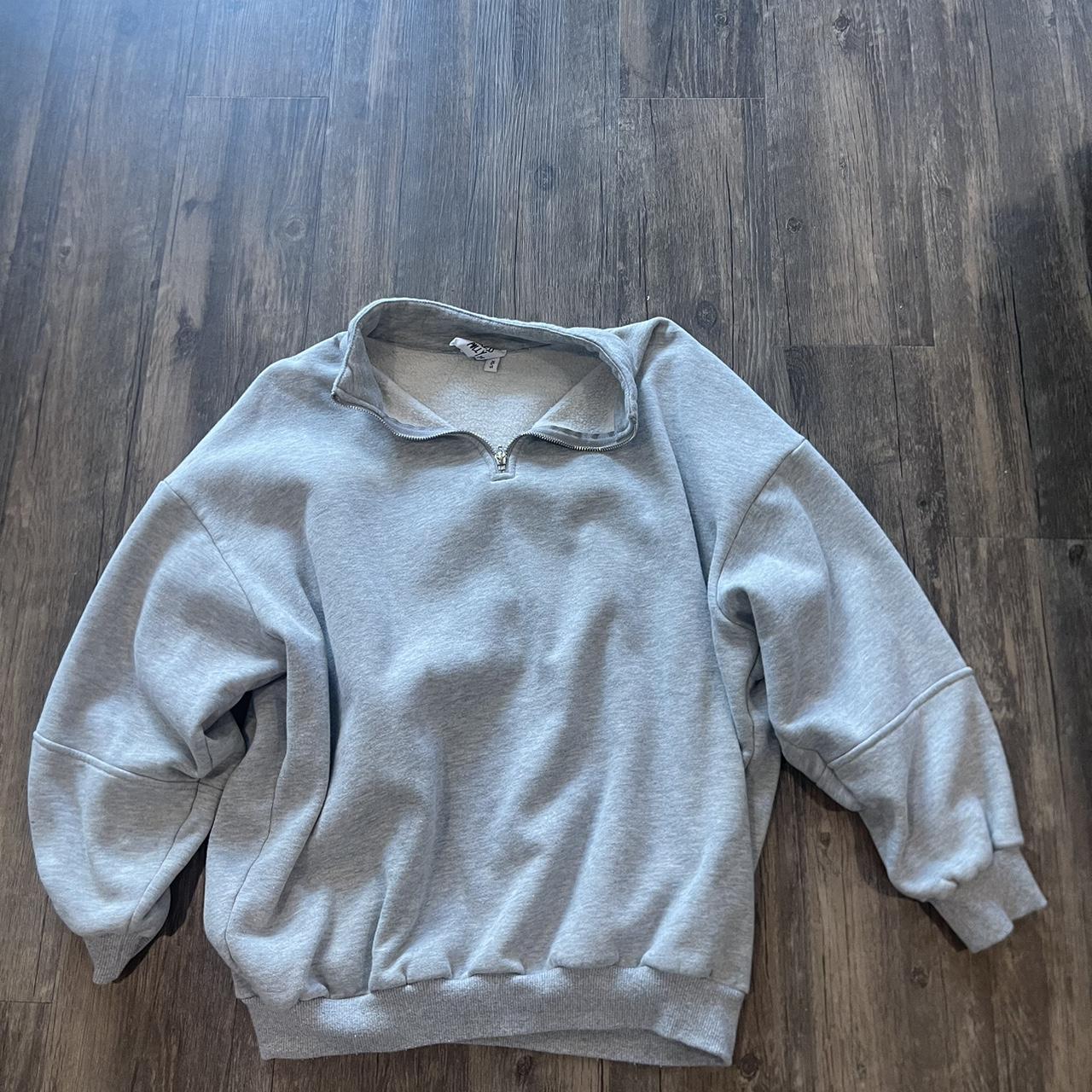 Princess Polly Gray Quarter Zip Crewneck - super... - Depop