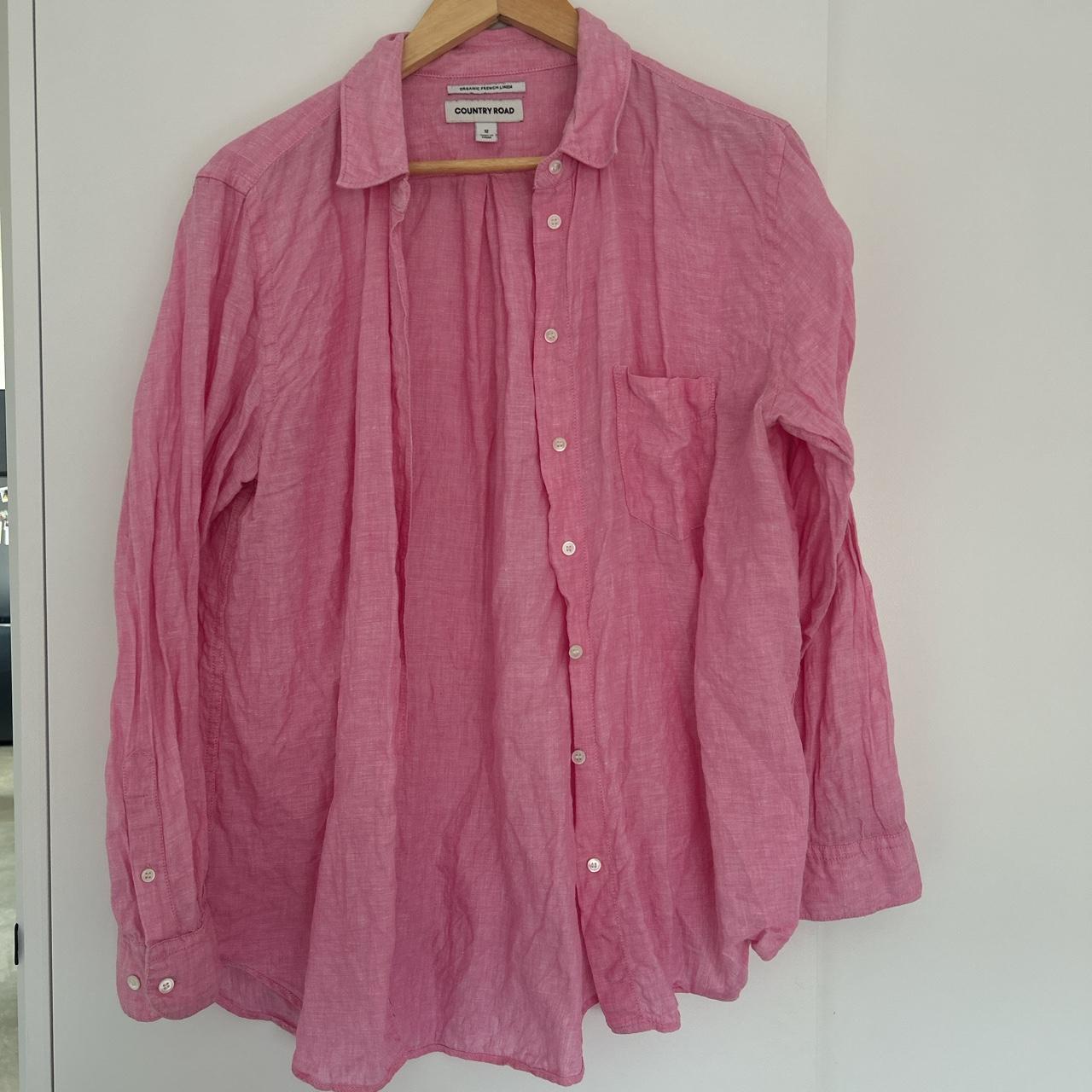 Country road 100% linen pink shirt Great quality and... - Depop