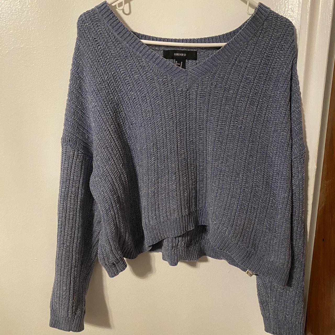 cute blue sweatshirt from forever21 cropped rlly... - Depop