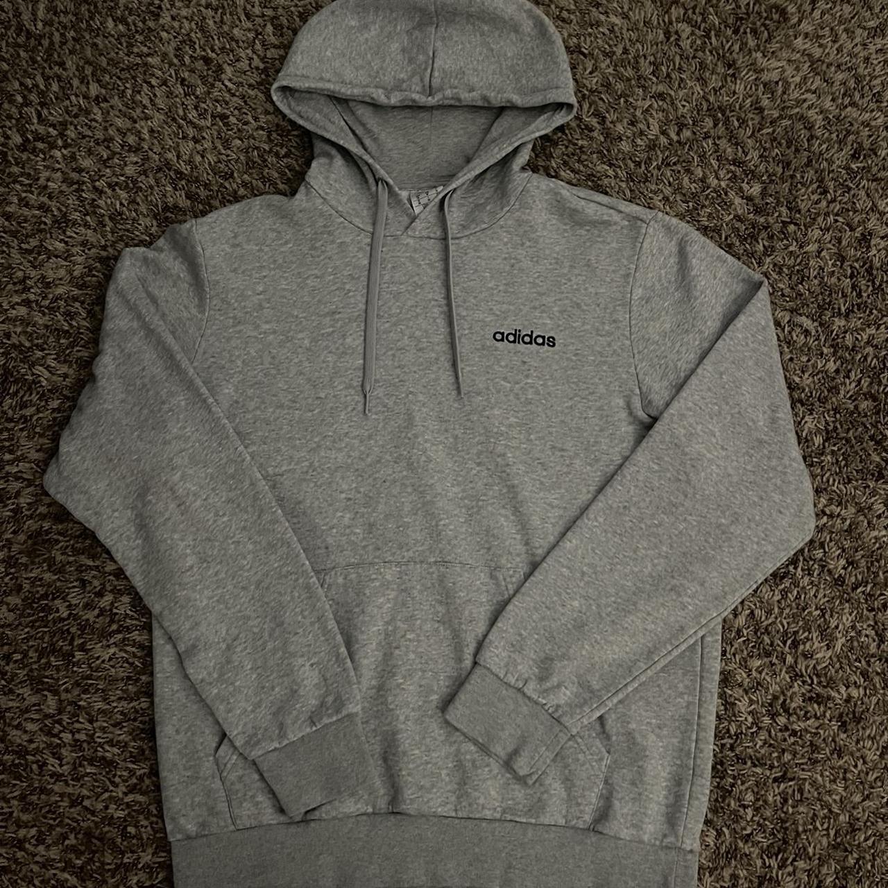 light grey adidas hoodie. size medium. - Depop