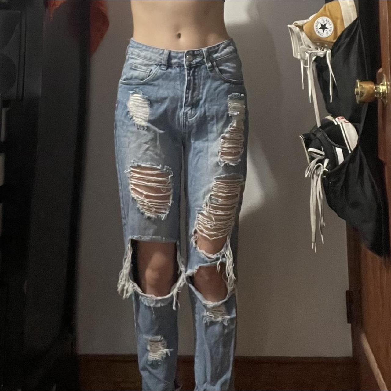 shein xs ripped jeans. too short on me (5’6”) - Depop