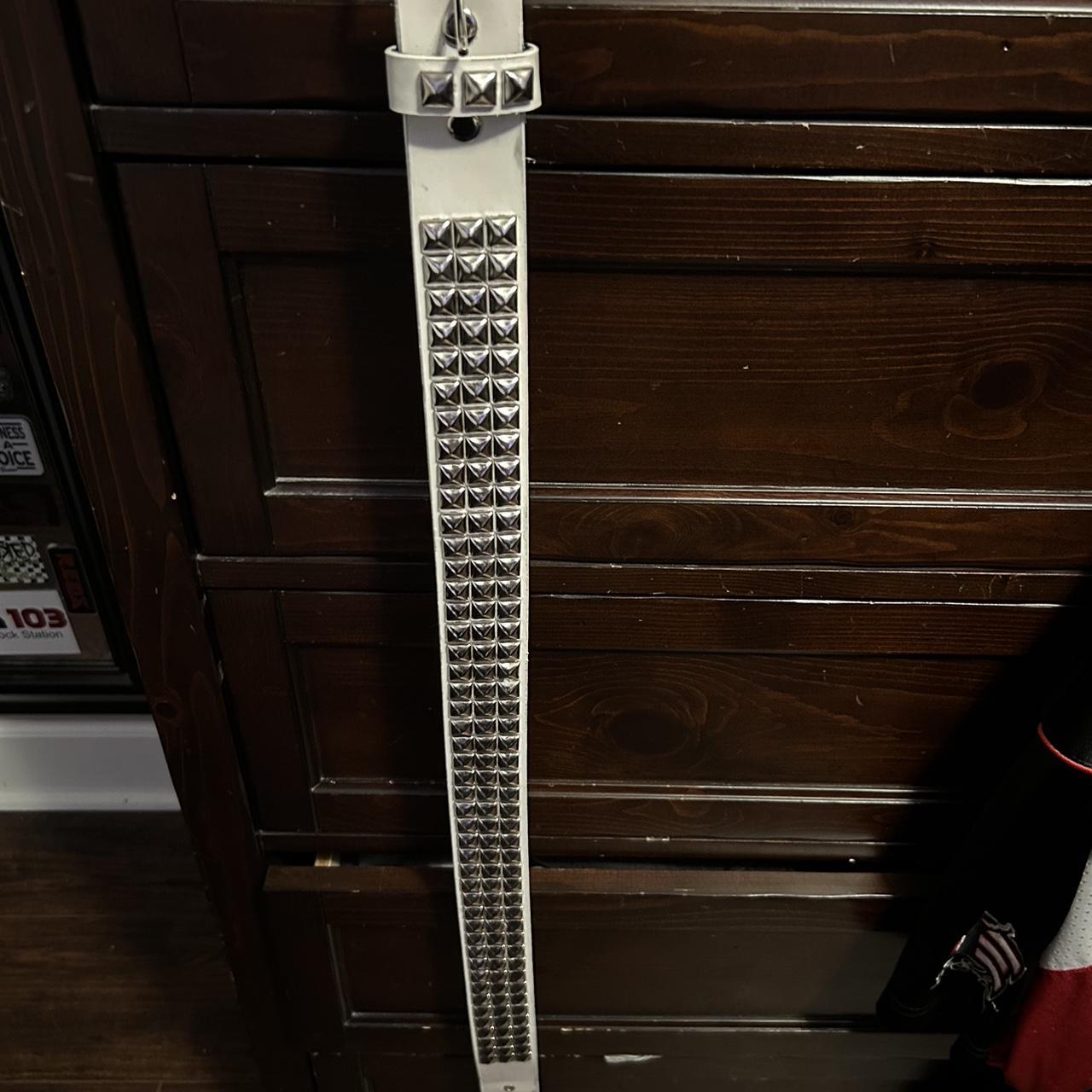 White Studded Hot Topic Belt Not missing any... Depop