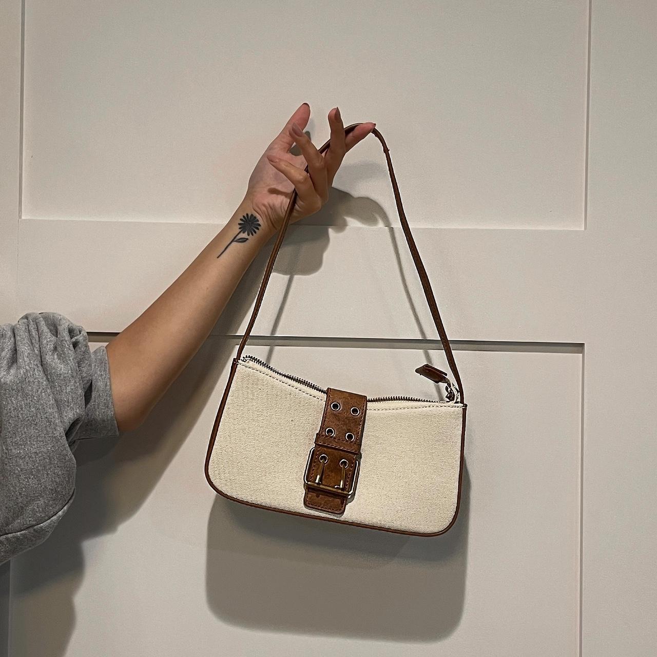 Brandy Melville Ivory Bag With Brown Details Like - Depop