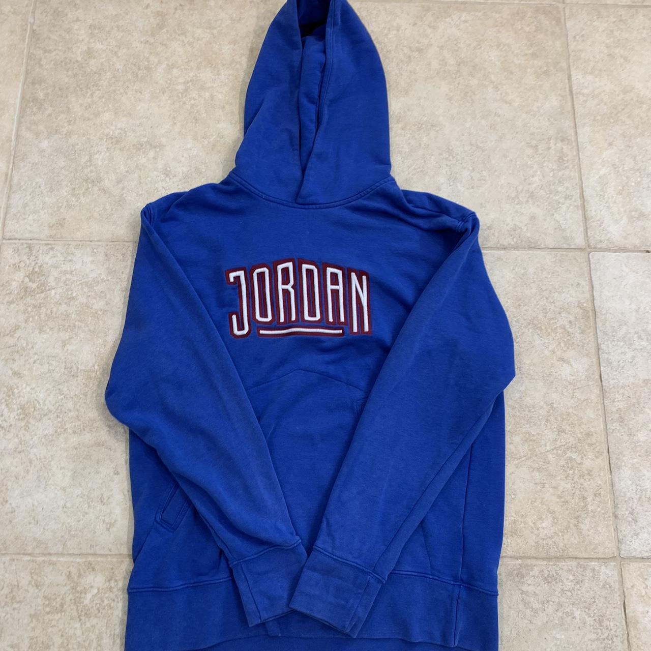 Jordan Men's Blue and Red Hoodie | Depop