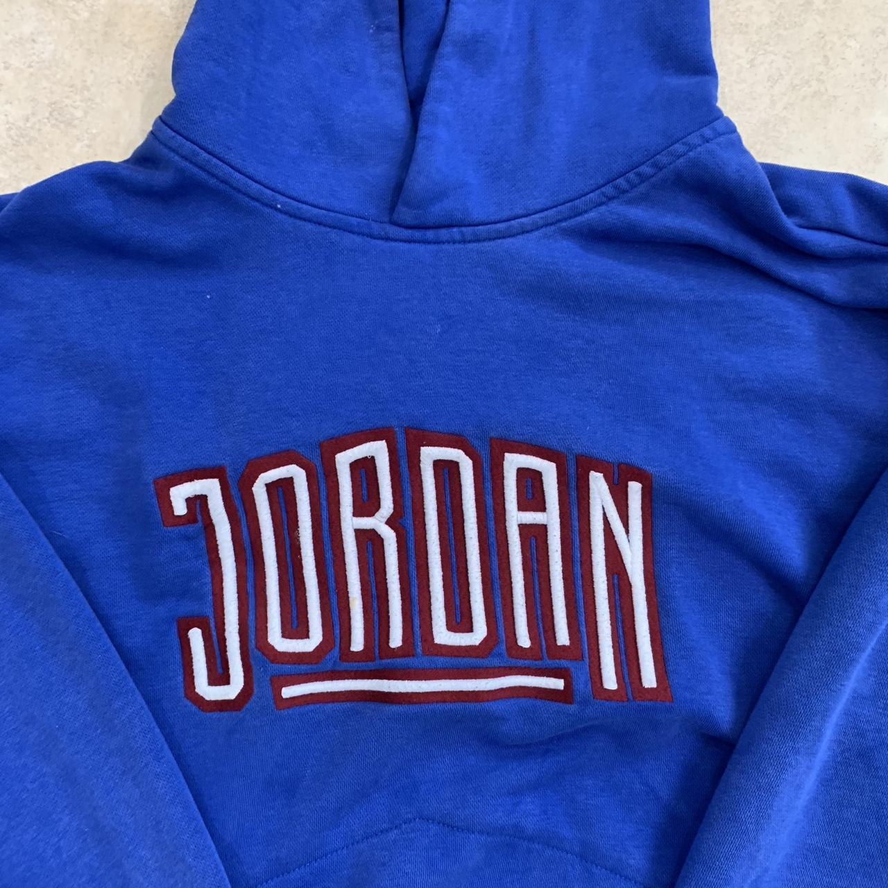 Jordan Men's Blue and Red Hoodie | Depop