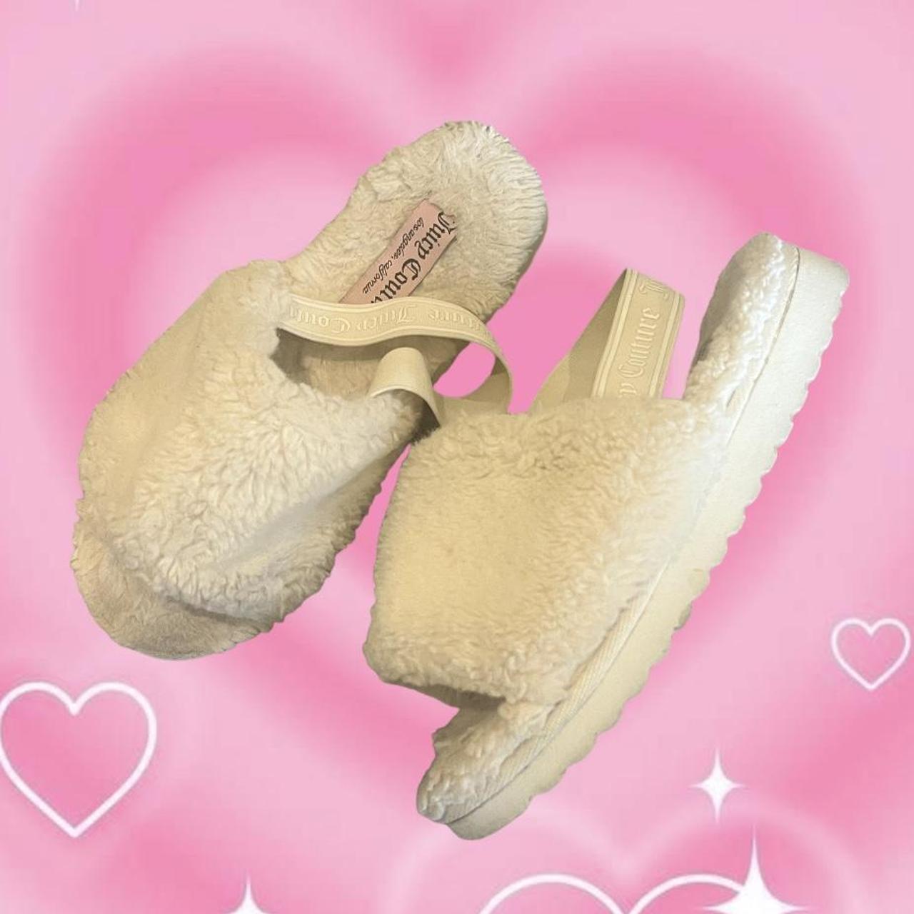 Juicy Couture Women's White Slippers Depop