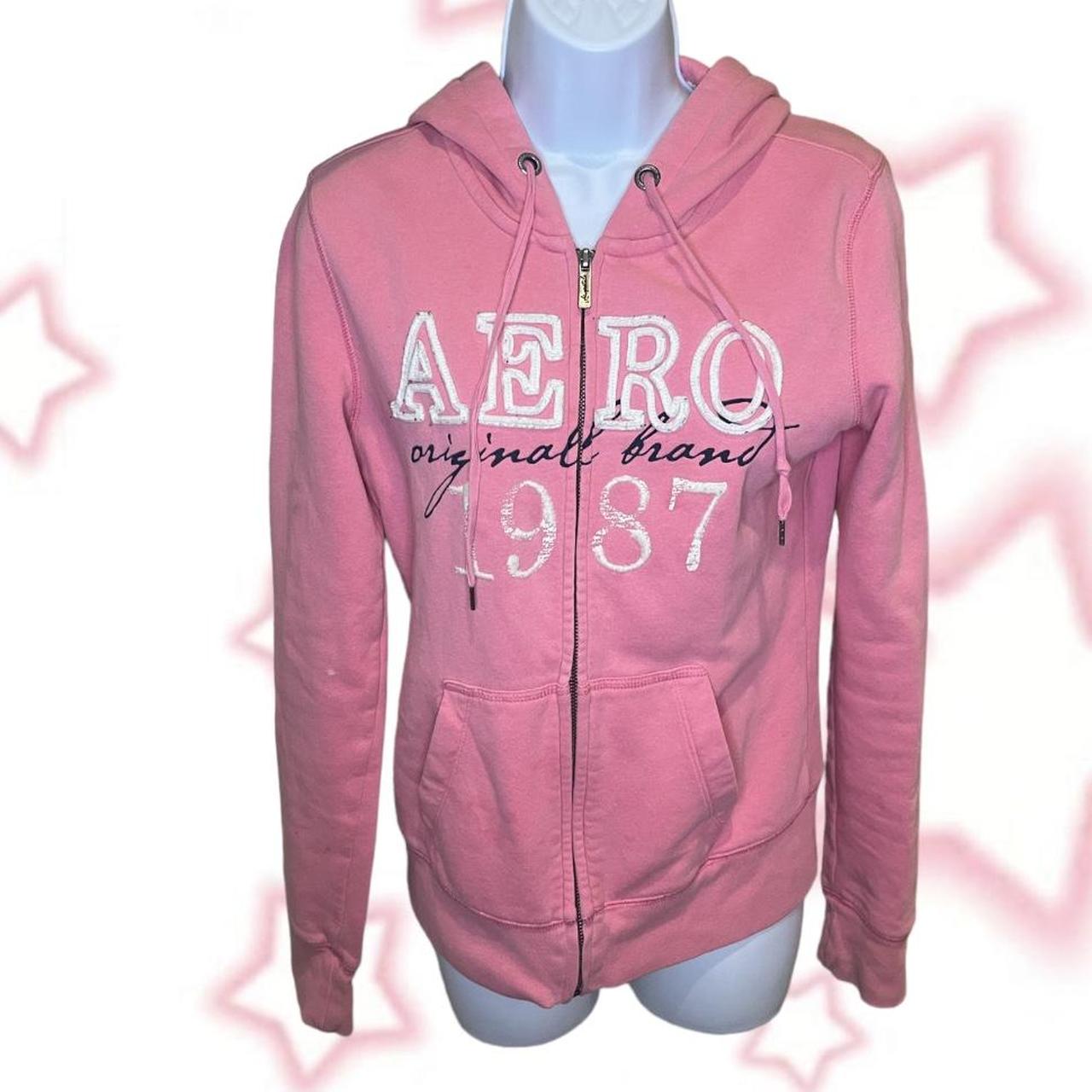 y2k pink Aeropostale zip hoodie Super cute and comfy... - Depop