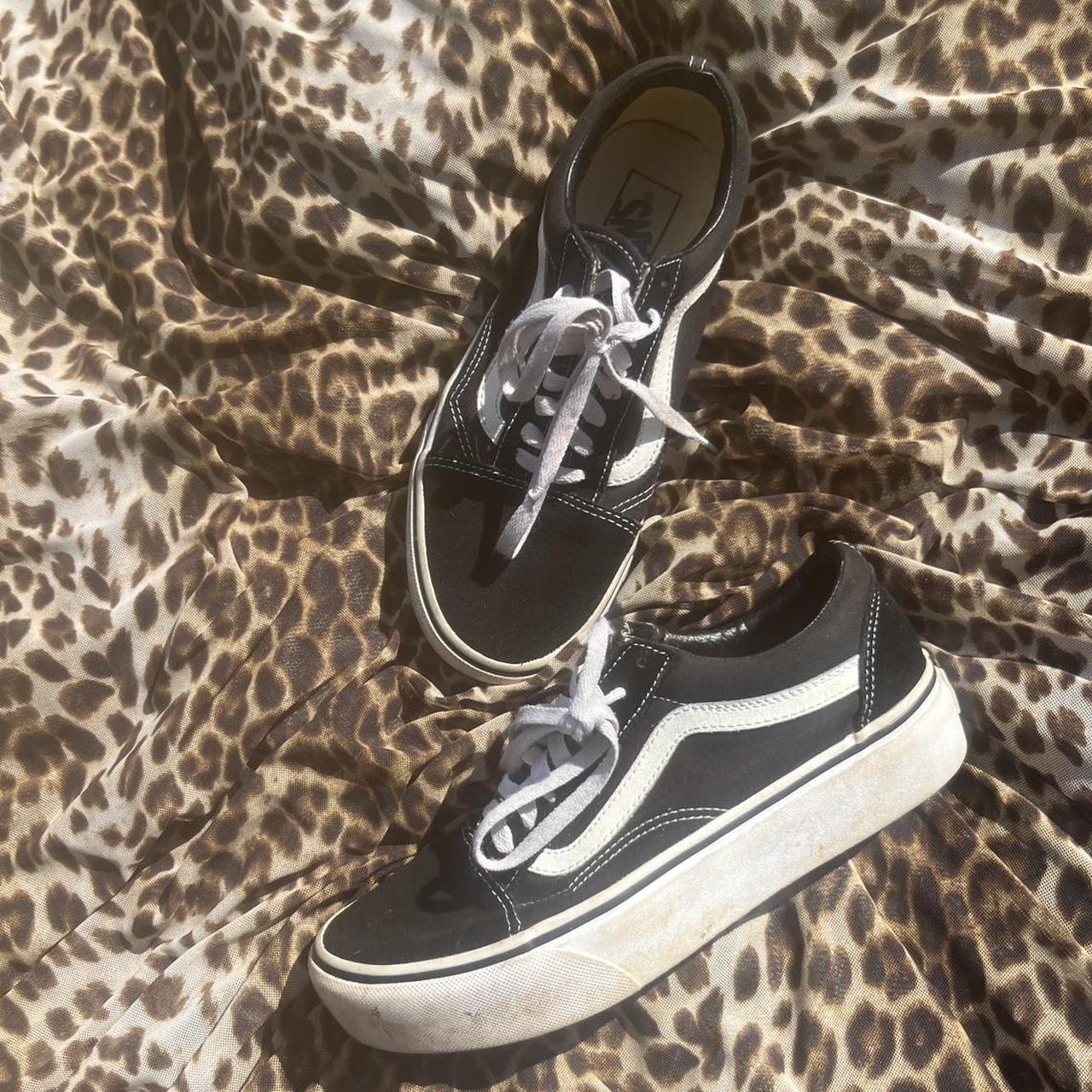 black low top platform vans sneakers Super cute. Depop