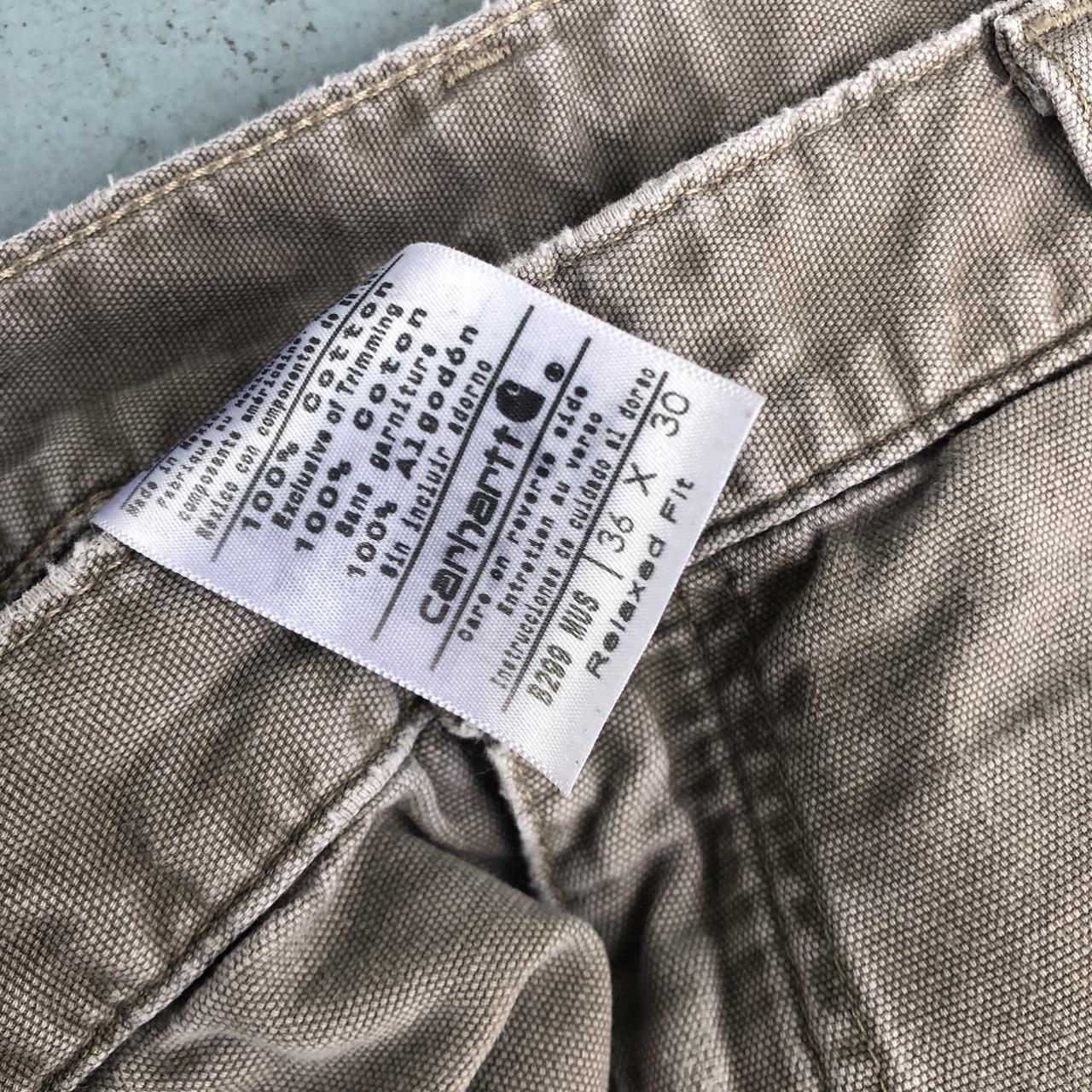 Carhartt Light Tan Carpenter Pants 36x30 small paint... - Depop