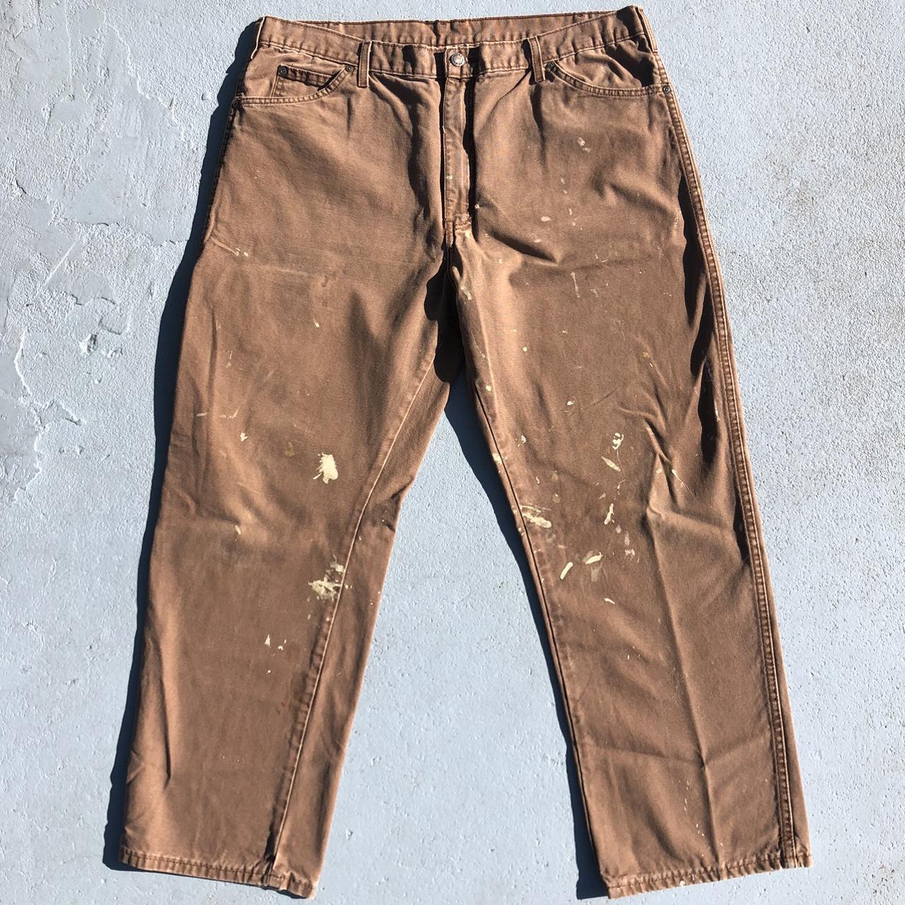 Dickies Brown Painter Carpenter Pants. Measures... - Depop