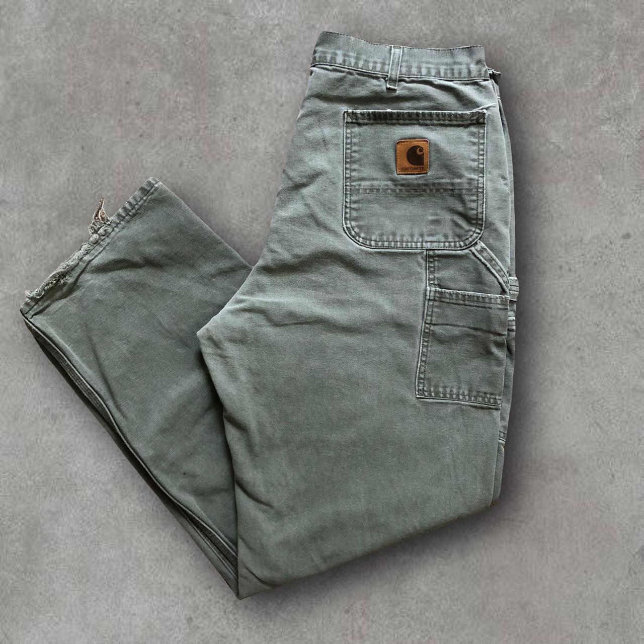 Carhartt Men's Green Jeans | Depop