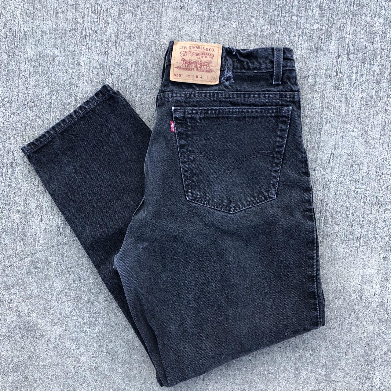 Vintage Black Levi’s 550 Jeans 38” waist 30”... - Depop
