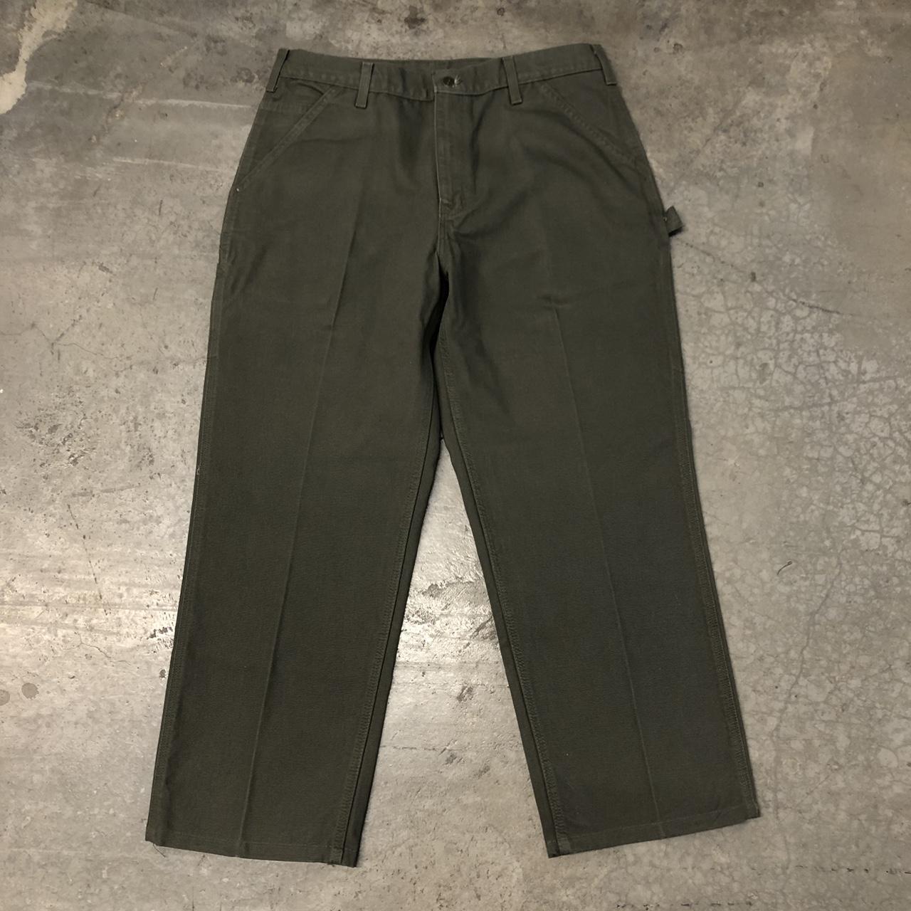 Green Carhartt Carpenter Pants Measure 34 x 28... - Depop