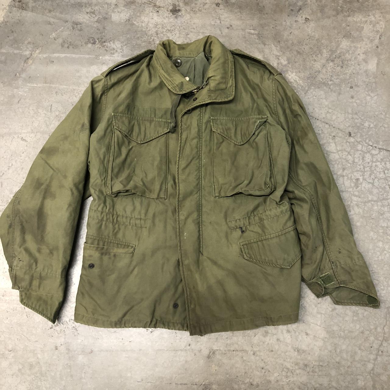 Vintage Military Field Jacket OD Green Size... - Depop