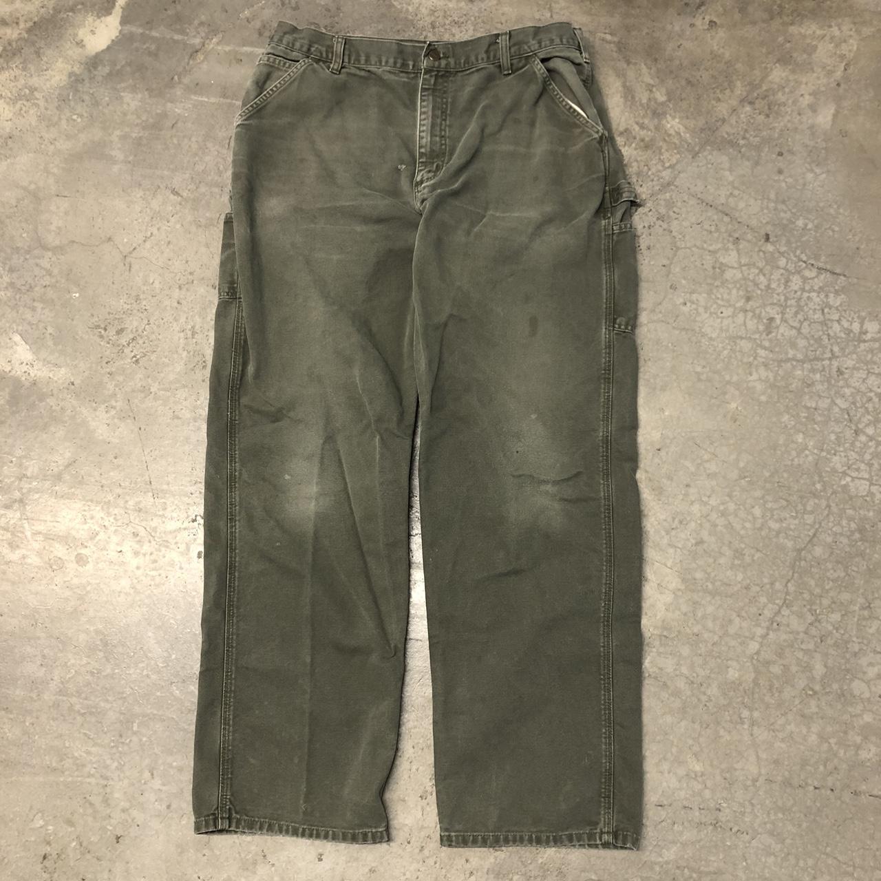 Faded Green Carhartt Carpenter Pants Measure 30 x... - Depop