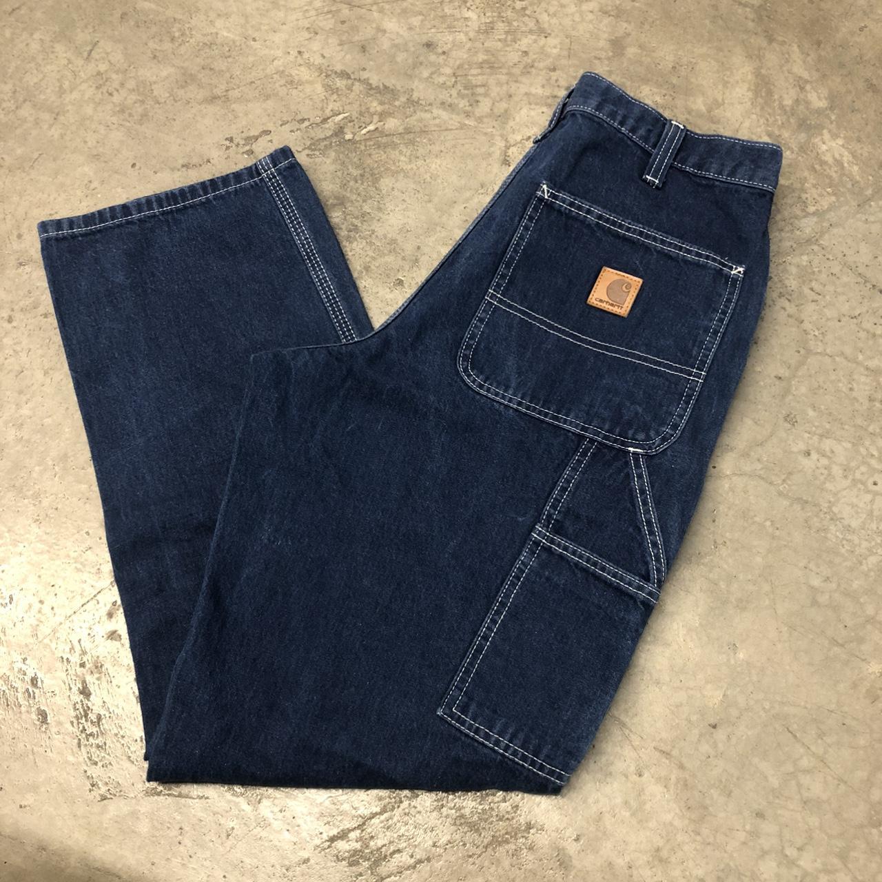 Carhartt Carpenter Pants Dark Denim 30” waist 29”... - Depop