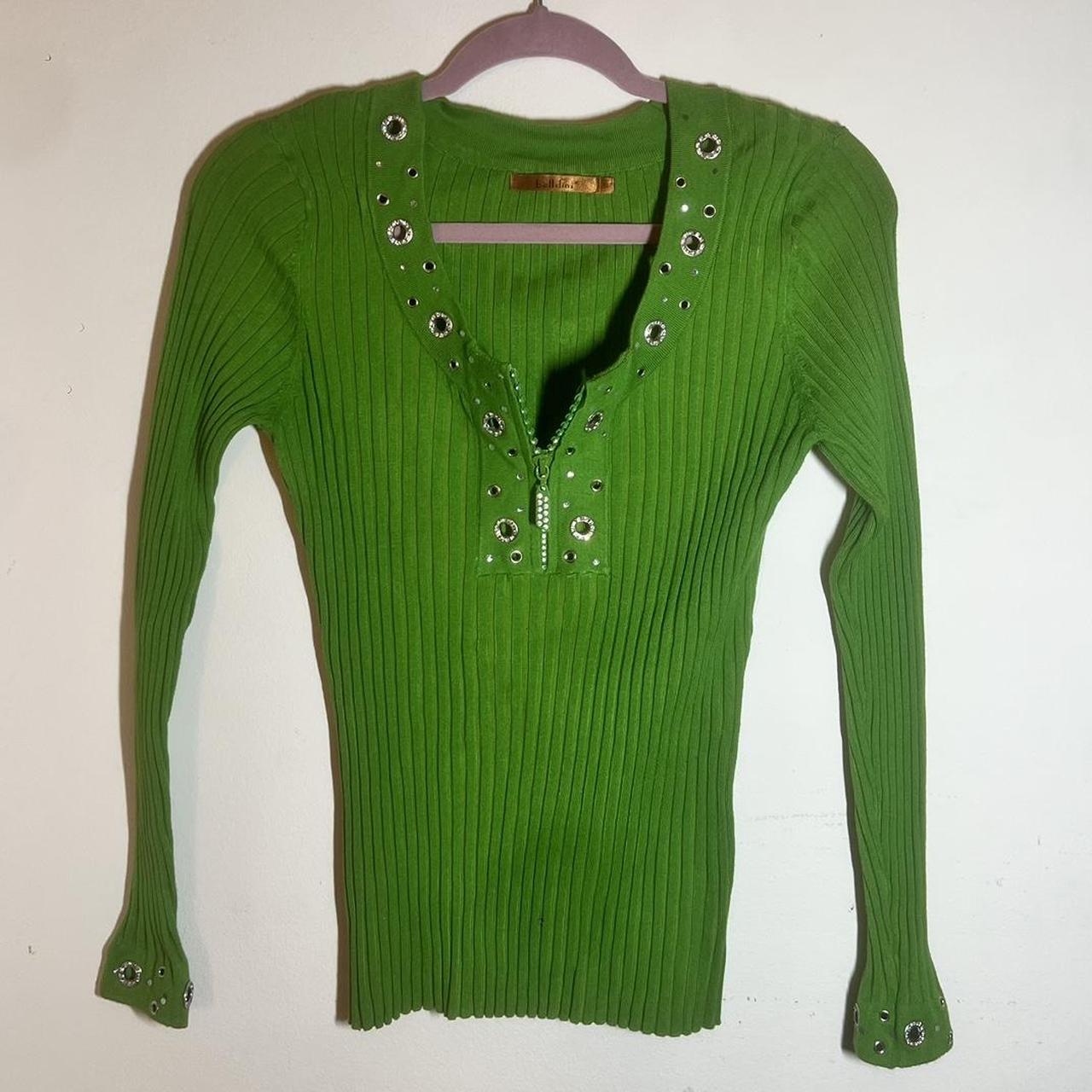 Belldini Women's Green and Silver Blouse