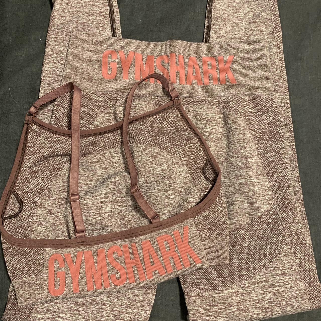 Gymshark flex leggings dark ruby marl/blush nude XS - Depop