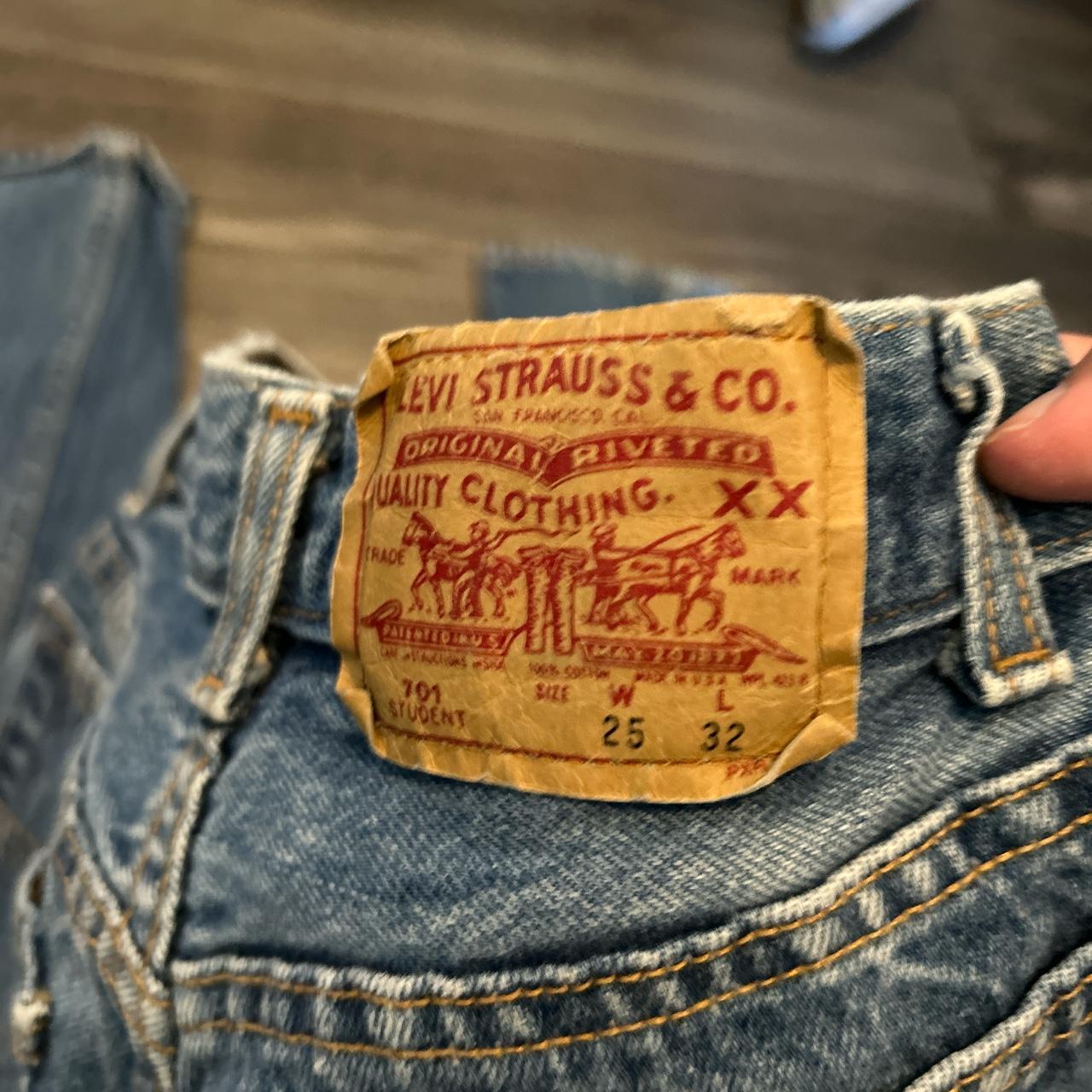 Vintage Levi�??s 701 jeans in size 25 but fits more - Depop