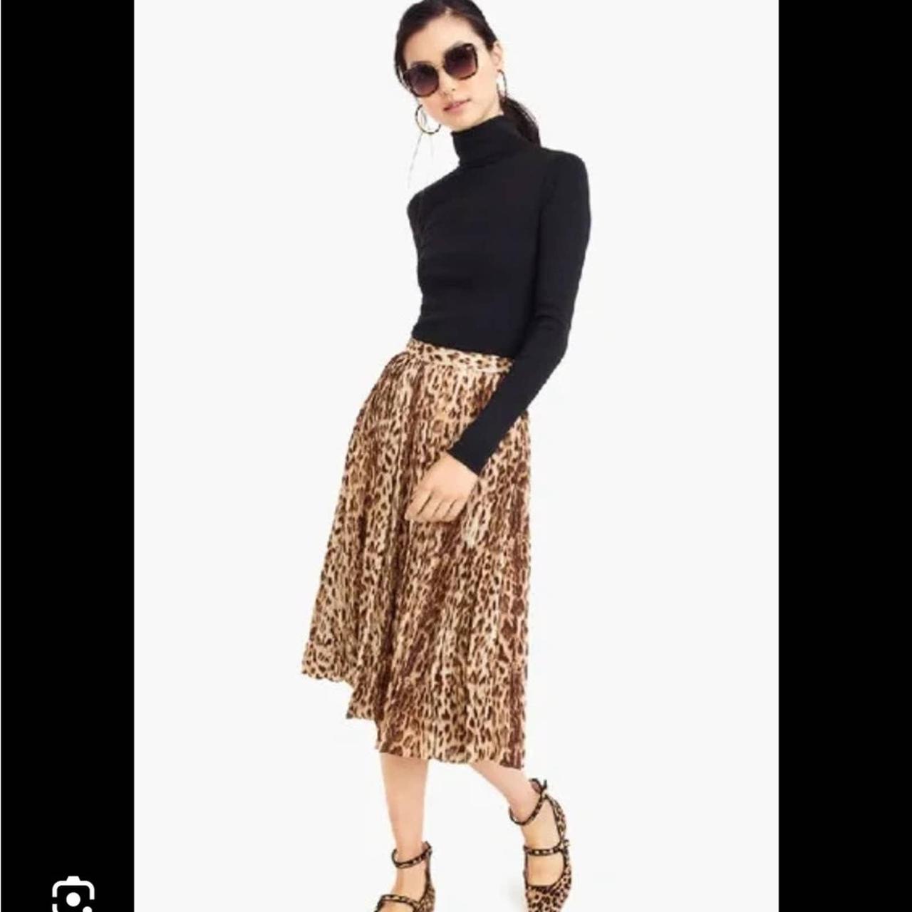 Leopard skirt j on sale crew