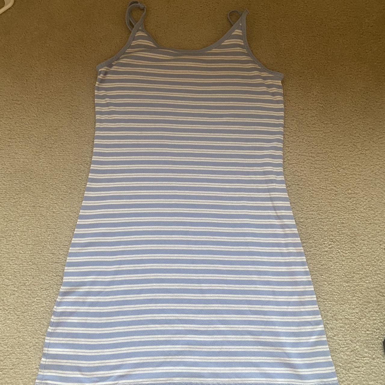 Tommy Hilfiger Women's White and Blue Dress | Depop