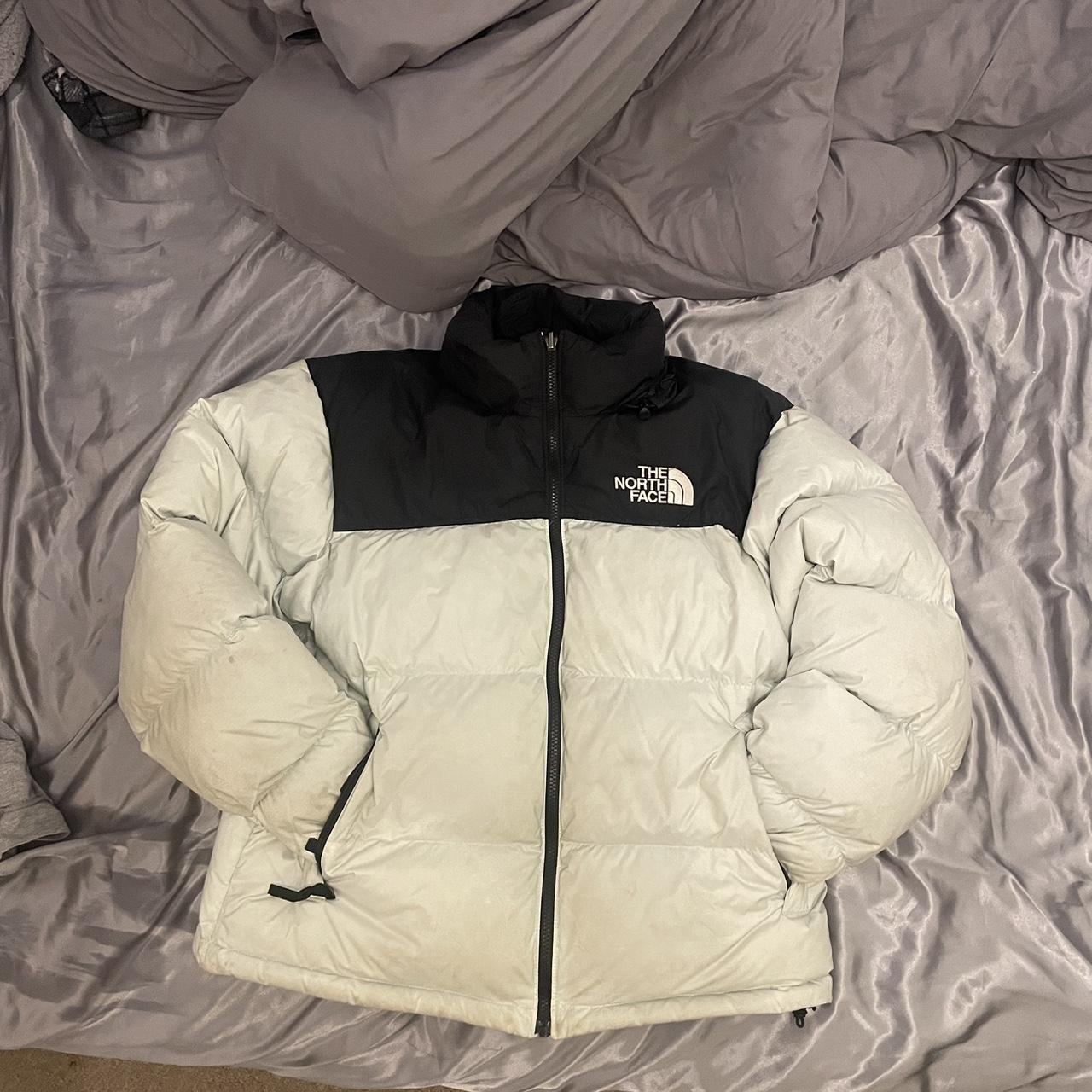 Mens medium green mist north face nuptse 700 jacket.... - Depop