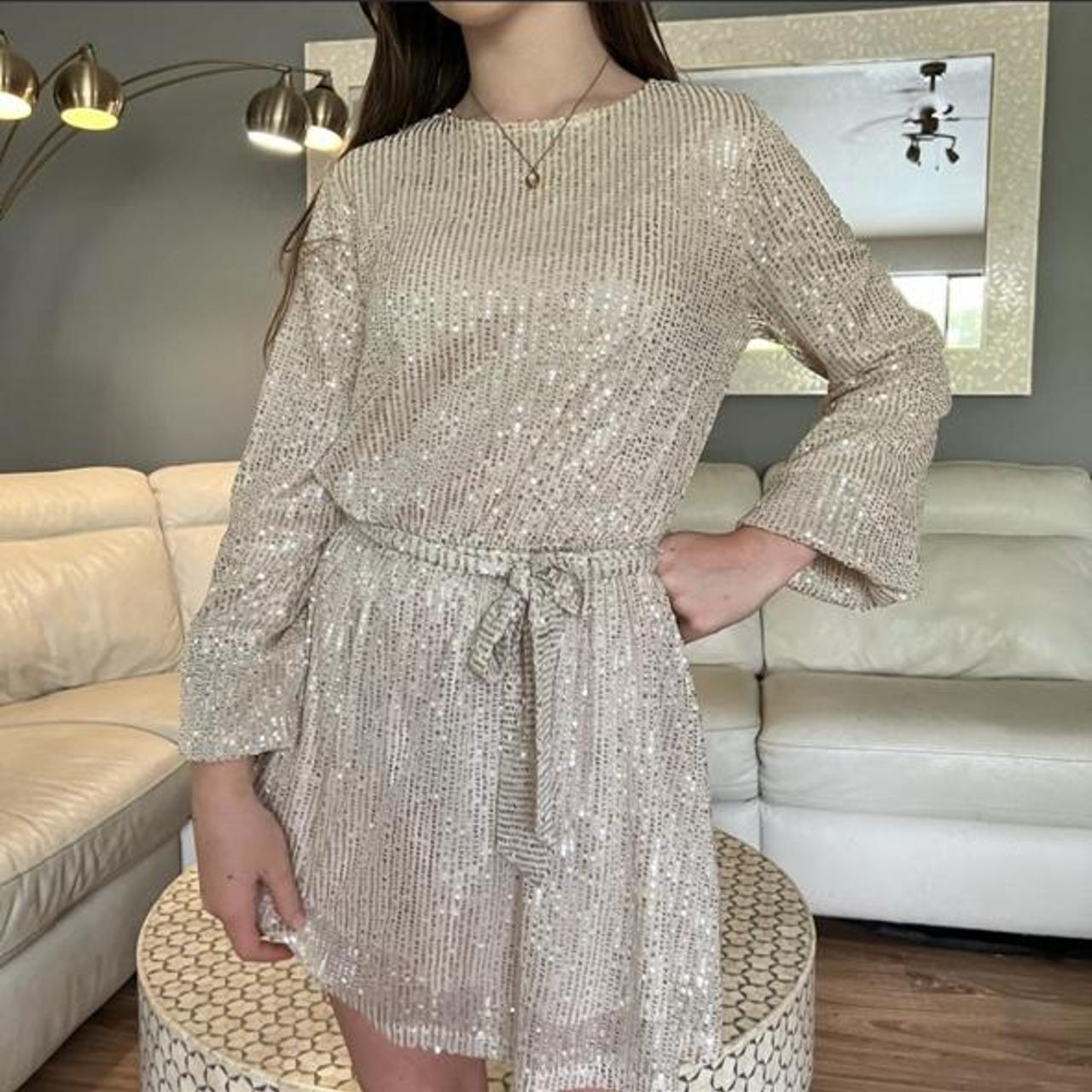 anthropologie silver dress