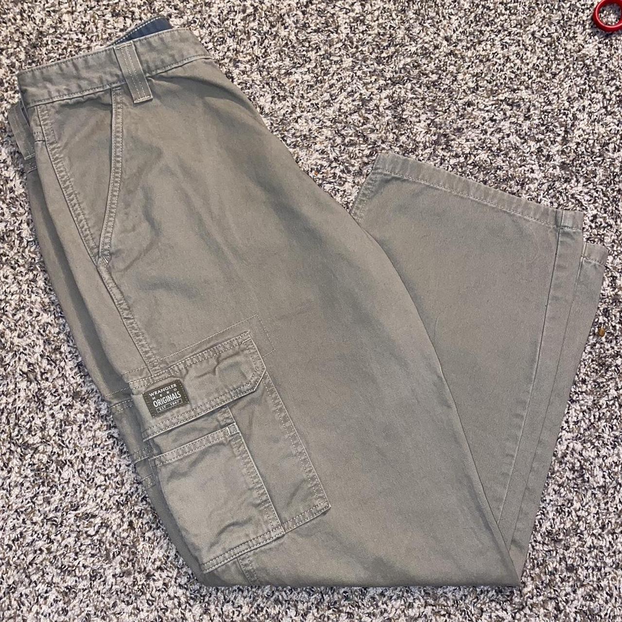 Wrangler Men's Tan and Cream Trousers | Depop