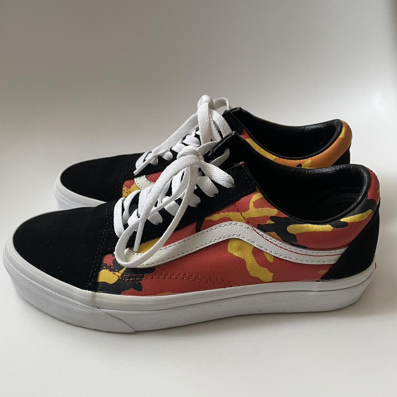 Black and orange camo vans best sale