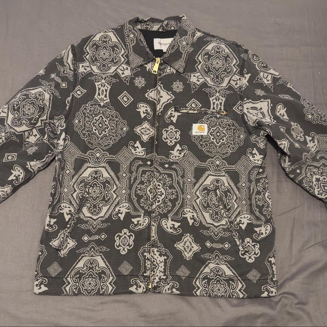 Carhartt WIP Detroit Paisley Jacket - Black Size... - Depop