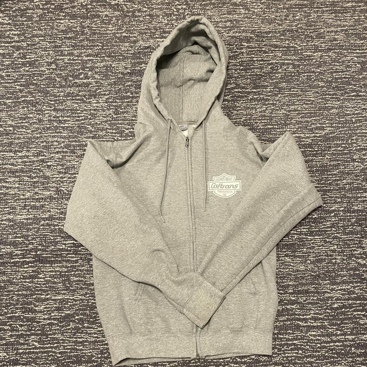 Grey y2k Caltrans zip up hoodie, - high quality...